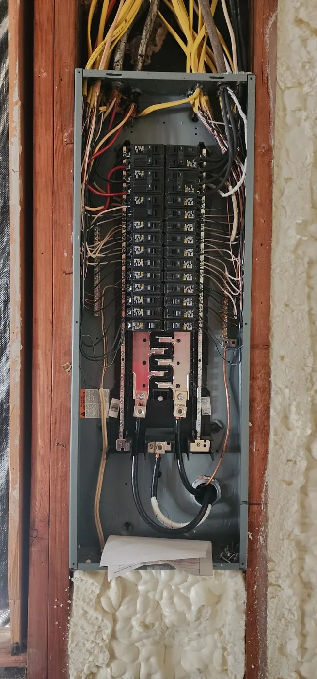 Electrical panel replacement in progress